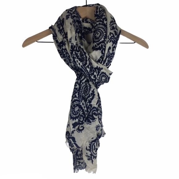 2 Scarf Lot FOREVER 21 Floral Paisley Sheer Fringe Tribal Southwestern Boho Cozy - Picture 10 of 16